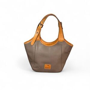 Dooney & Bourke Patterson Grey Pebbled Leather Shoulder/Tote Bag